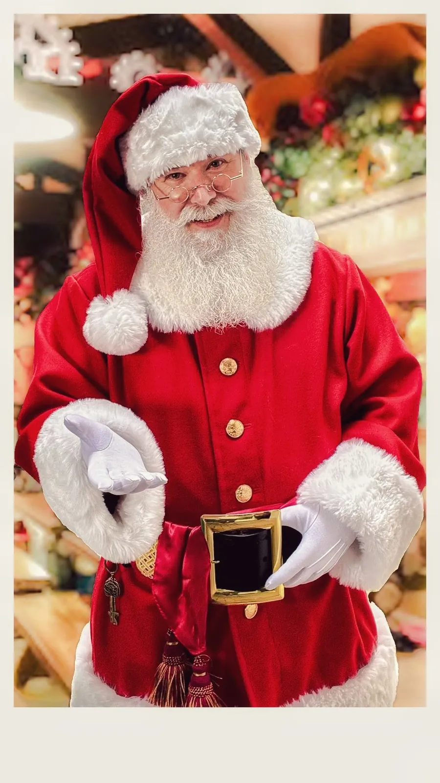 Santa Stu in his authentic red Santa suit